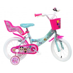 Vélo LOL 14 pouces avec panier, siège poupée et roulettes amovibles