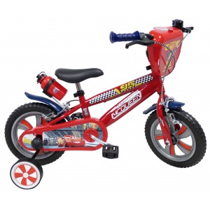 Vélo enfant garçon Cars Flash McQueen - 12 pouces (2/4 ans) - Coloris Rouge - ("Distributeur Officiel")