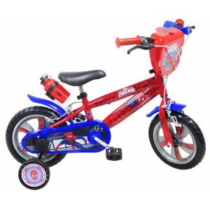 Vélo enfant garçon Spiderman - 12 pouces (2/4 ans) - Coloris Rouge/Bleu - ("Distributeur Officiel")
