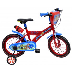 Vélo enfant garçon Pat Patrouille Skye Everest avec gourde - 14 pouces